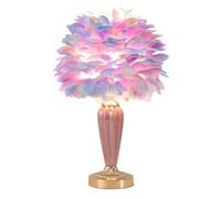 QJRGUY Creative Table Goose Feather Bedside Fluffy Desk Lamp, Bedroom Decoration Suitable for Living Room, Dormitory, Office,(Purple)