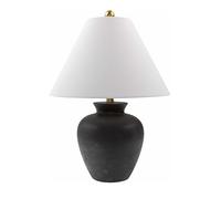 QJRGUY Tall Boho Bedside Table Lamp, Ceramic Body with Linen Blackout Shade Bedroom Nightstand and Suitable for Living Room, Dormitory, Office,(Black22 H W x 16" D)