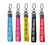 QJS PATCH Personalised Embroidered Wristlet Keychain - Custom Name Tag Strap for Keys, Bags, or Phone - Durable Lanyard for Men, Women, and Students