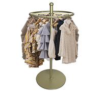 QJSZMEI Round Rotating Clothes Rack | Metal Multifunctional Coat Stand, Hanging Clothes Stand for Retail Boutiques Bedroom Shops