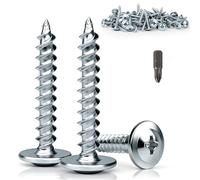 qjuwhua 180 Pcs Phillips Wafer Head Self Tapping Wood Screws M4.2x25mm Pan Head Screws Galvanised Round Dome Modified Truss Head Self Drilling Screw for Wood Aluminum Plastic Metal Pasterboard Silver