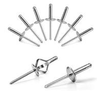 qjuwhua 70 Pieces Pop Rivets 4.8x25mm Tri-Fold Exploding with Large Flange Aluminum Blind Rivet Tri Grip Rivet for DIY Sheet Metal Automotive Repairs Furniture Marine Boat Silver