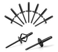 qjuwhua 70 Pieces Pop Rivets 4.8x25mm Tri-Fold Exploding with Large Flange Aluminum Blind Rivet Tri Grip Rivet for DIY Sheet Metal Automotive Repairs Furniture Marine Boat Black