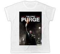 QJXXPVAX Cool The First Purge Movie Poster Fashion Unisex Tshirt White 3XL