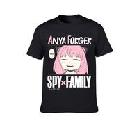 QJXXPVAX Japanese Anime Anya Spy X Family T Shirt Men Black S