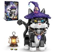 QJYAMK Ideas Magic Cat Animal Building Set for Adults, Unique MOC Cat Model Toy for Home Office Decor, Compatible with Lego, Creative Gift for Boys and Girls Aged 8-14+