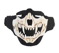 QJYZHAN Half Face Skull Horror Mask, Tactical Foldable Mesh Skull Mask For Halloween, CS Hunting, Paintball, Cosplay