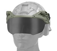 QJYZHAN Tactical Airsoft Helmet Goggle,2 Color Lenses For Helmet With ARC Rails on Side