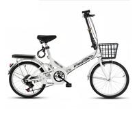QKBMFK Folding Mountain Bike, 7-Speed Folding Bicycle, V-Brake, High-Carbon Steel Shock Absorber, Portable Bicycle for Adult Students
