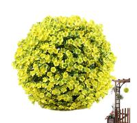 Qkbuza Artificial Topiary Balls PVC Greenery Artificial Flowers Faux Plants Outdoor Round Faux Boxwood Balls UV Resistant Simulation Plant For Balcony Garden Wedding Home Décor