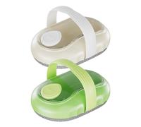 Qkbuza Bath Scrubber with Soap Dispenser 2 Pack Shower Massage Brush 10.5x8x5.5cm Button Design Multifunctional Bathing Massage Scrubber for Women Men Teens Back Thigh Buttock