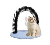 Qkbuza Cat Care - Carpet Floor Scratching Board | Scratching Arch with Massage Bristles for Grooming & Undercoat Removal for Cats Babies and Small Animals