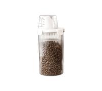 Qkbuza Cat Food Container - Clear Storage Container for Dog Food, Airtight Container with Treat Dispenser, Pourer & Measuring Cup for Dry Food