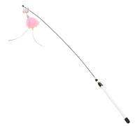 Qkbuza Cat Play Fishing Rod - 80 cm Interactive Realistic Toy - Colourful Tail & Bell, For Enrichment Home Indoor Movement Playtime Daily Binding Routine Relaxation Kitten