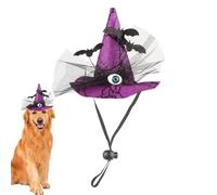 Qkbuza Cat Witch Hat 2 Pieces Halloween Witch Hat For Pet PP Cotton Dog Hats 15 X 12 Cm Halloween Costume Accessory Festival Decoration Fits For Cats And Small Dogs Christmas Thanksgiving Cos