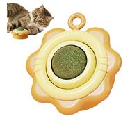 Qkbuza Catnip Balls | 360 Degree Rotating Interactive Toys - Adhesive Lick Ball | For Mental Stimulation Boredom Prevention Travel Training Activity After Eating