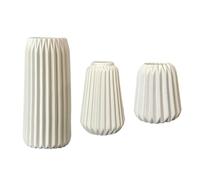 Qkbuza Ceramic Vase Ornament Set, Decorative Craft Vase Set, White Ceramic Craft Set, Dried Flowers Handicraft, Home Ornaments for Cafe, Hotel,
