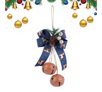 Qkbuza Christmas Bell Ornaments - Metal Bell Ornaments with Bow Berry | Party Supplies Home Decorations for Porch Window Wall Fireplace Living Room Patio Bedroom Garden Yard Outdoor Door
