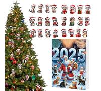 Qkbuza Christmas Countdown Calendar - 2D Acrylic Cat Themed Ornament,24 Days December Calendar Countdown | for New Year Holiday Tree Backpack Bag Stocking Stuffers