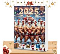 Qkbuza Christmas Ornament Advent - 24 Days of Holiday Ornaments Countdown Calendar 2025-2D Acrylic Cute Chick Pendants, Animal Charm for Christmas Tree Car Rearview Mirror Home Party Wall Door