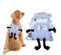 Qkbuza Dog Backpack Harness, Dog Backpack Harness with Harness | No-Pull Puppy Backpack Harness | Cute Puppy Backpack Harness Adjustable Walking Backpack