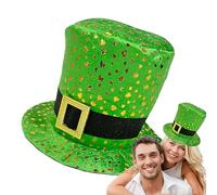 Qkbuza Elf hat, St. Patrick's Day hat, Leprechaun accessory top hat, Shamrock hat for St. Patrick's Day costume fits most adults, for all