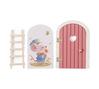 Qkbuza Fairy Door Kit, Wooden Miniature Doors for Home - Home Decoration for Office School Dorm Apartment Party Birthday Christmas