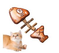 Qkbuza Grilled Fish Cat Toy,Realistic Kitten Stuff Bone Toy - Interactive Simulated Fish Bone Toy, Fun Kitten Stuff Bone Toy For Cat Home Indoor
