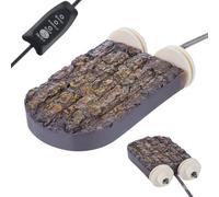 Qkbuza Heated Bird Seat Resin Heating Platform for Bird Perches 8 x 15 cm with USB Cable Warm Stand Board, Cage Accessories, Exercise Toy for Pets, Budgies, Parakeets