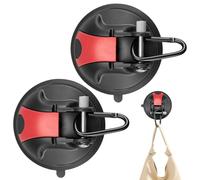 Qkbuza Heavy Duty Suction Cup Hooks, 2X Large Suction Cup Hooks Heavy Duty, Portable Securing Hook Tie Down for Glass Window, Shower Wall, Car Awning Boat Camping Trap Car Camping Accessories