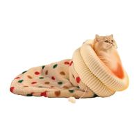 Qkbuza Indoor Cat Cave Bag | Enclosed Sleeping Cuddle Bed | Winter Cat Tunnel Cave | for Farmhouse Apartment Living Room Bedroom Christmas New Year