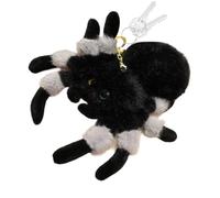 Qkbuza Keyring - Funny Accessories - Cute Spider Plush Keyring - For Women Men Christmas Birthday Holiday Travel Luggage Handbag Wallet, grey, 18*18 cm