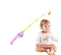 Qkbuza Magnetic Fishing Games, Sea Animal Handle Design Magnetic Kids Fishing Rod, Telescopic Beach Water Fish Rod For 3 Years +
