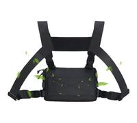 Qkbuza Men's Chest Bag - Multifunctional Adjustable Chest Bag | Men's Fashion for Hiking Cycling Walking Mountain Adventure Travel Work Training, Black, Se référer à la description