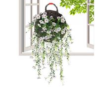Qkbuza Morning Glory Artificial Flowers, Realistic Morning Glory, Realistic Plants for Courtyard Patio Spring Front Balconies Wall Porch Fall Door Gazebo