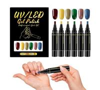 Qkbuza Nail Polish Pens - Doodle Marker Fine Tip Six Colors | Fine Tip Nail Drawing Tip - For DIY Manicure Women Men Young Beginners Mother Salon & Home