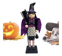 Qkbuza Nutcrackers Figures Wood 14 Inch | Black Cat Witch Spooky Figure for Home Decor | Table Decor for Halloween Study Nightstand Bookshelf Display Adults Teens Living Room Bedroom Desk
