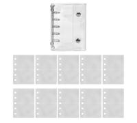 Qkbuza Pack of Loose Leaf Paper PVC Clear Cover 5 Ring | Loose Leaf Filler Notebook Paper 10 Sheets - Art Collection for Birthday Party Travel Road Trip Car Scrapbooking