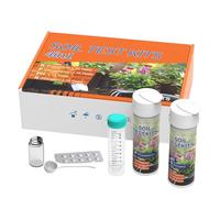 Qkbuza Soil Analysis Kit | Soil Analysis Kit for Lawns 4 in 1, Nutrient Analyzer for Flowers, Vegetables, Greenhouses, Landscapes, Potted Gardens, Farms