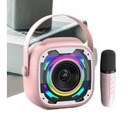 Qkbuza Speaker, Speaker and Karaoke Phone for Events - Karaoke Machines for with - Hand Singing Devices with Handle Lights and Music Amplifier for Music