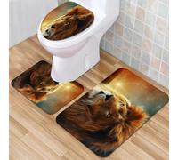 QKBVRHA 3 Piece Non-Slip Bath Mat Set,Luxury Thick Microfiber Shaggy Bathroom Rugs,African nations Set,Native African Dancer Figures with Pol,Machine Washable Quick Dry Rugs,Absorbent