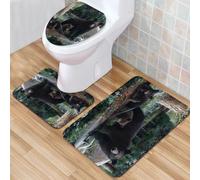 QKBVRHA 3 Piece Non-Slip Bath Mat Set,Luxury Thick Microfiber Shaggy Bathroom Rugs,Alaskan dog, close-up of the dog's expression,Machine Washable Quick Dry Rugs,Absorbent