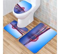 QKBVRHA 3 Piece Non-Slip Bath Mat Set,Luxury Thick Microfiber Shaggy Bathroom Rugs,Baphomet demon goat head hand drawn print or blackwork flash tattoo art de,Machine Washable Quick Dry Rugs,Absorbent