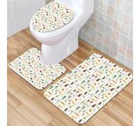 QKBVRHA 3 Piece Non-Slip Bath Mat Set,Luxury Thick Microfiber Shaggy Bathroom Rugs,Cartoon animal, llama with unicorn horns, next to the phrase I chose to be,Machine Washable Quick Dry Rugs,Absorbent