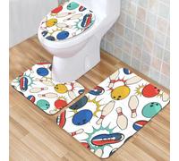 QKBVRHA 3 Piece Non-Slip Bath Mat Set,Luxury Thick Microfiber Shaggy Bathroom Rugs,Color In Motion series. Abstract design made of liquid paint pattern on th,Machine Washable Quick Dry Rugs,Absorbent