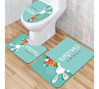 QKBVRHA 3 Piece Non-Slip Bath Mat Set,Luxury Thick Microfiber Shaggy Bathroom Rugs,Colorful Jungle Parrot Birds Perch on Branch,Machine Washable Quick Dry Rugs,Absorbent