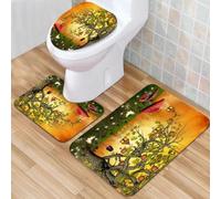QKBVRHA 3 Piece Non-Slip Bath Mat Set,Luxury Thick Microfiber Shaggy Bathroom Rugs,Fantasy sweet candy land with lollies,Machine Washable Quick Dry Rugs,Absorbent