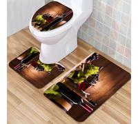 QKBVRHA 3 Piece Non-Slip Bath Mat Set,Luxury Thick Microfiber Shaggy Bathroom Rugs,Glenfinnan Railway Viaduct in Scotland with the Jacobite steam train again,Machine Washable Quick Dry Rugs,Absorbent