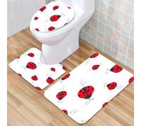 QKBVRHA 3 Piece Non-Slip Bath Mat Set,Luxury Thick Microfiber Shaggy Bathroom Rugs,Lake and mountains in a snowy landscape, azure lake water, snow-capped roc,Machine Washable Quick Dry Rugs,Absorbent