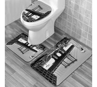 QKBVRHA 3 Piece Non-Slip Bath Mat Set,Luxury Thick Microfiber Shaggy Bathroom Rugs,Landscape,Pool by the Beach with Seasonal Eden Hot Sunny Humid Coastal Bay,Machine Washable Quick Dry Rugs,Absorbent